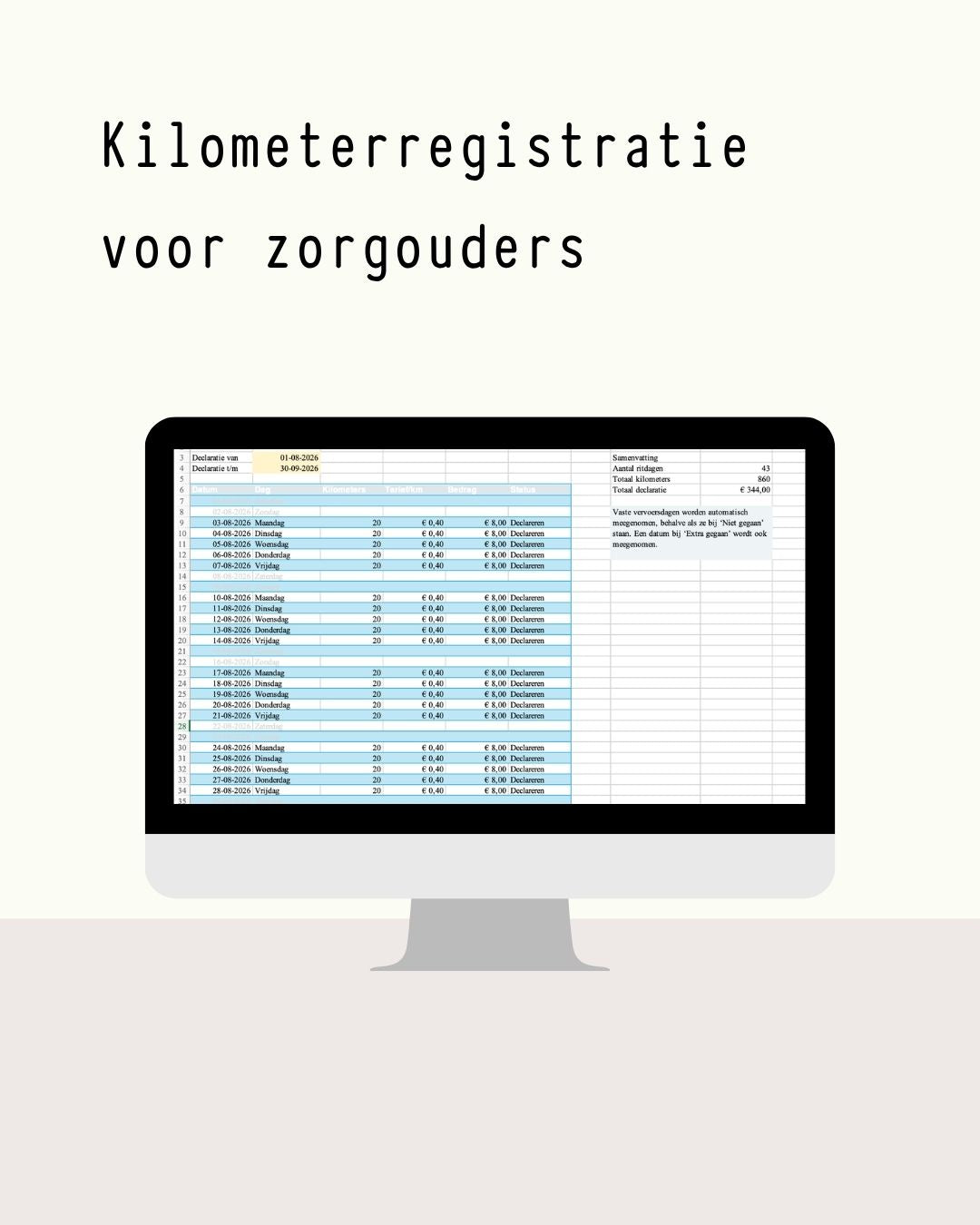 Kilometerregistratie voor zorgouders